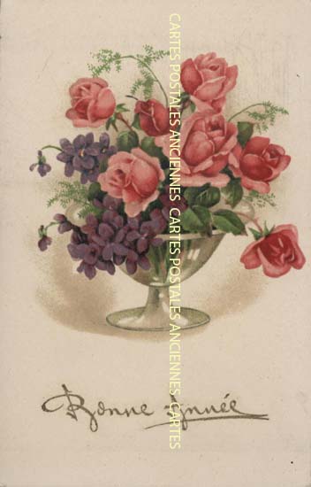 Cartes postales anciennes > CARTES POSTALES > carte postale ancienne > cartes-postales-ancienne.com Fleurs avec vase