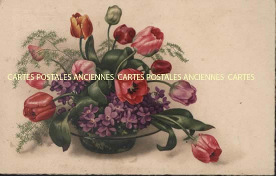 Cartes postales anciennes > CARTES POSTALES > carte postale ancienne > cartes-postales-ancienne.com Fleurs avec vase