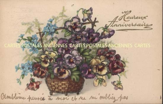 Cartes postales anciennes > CARTES POSTALES > carte postale ancienne > cartes-postales-ancienne.com Anniversaire