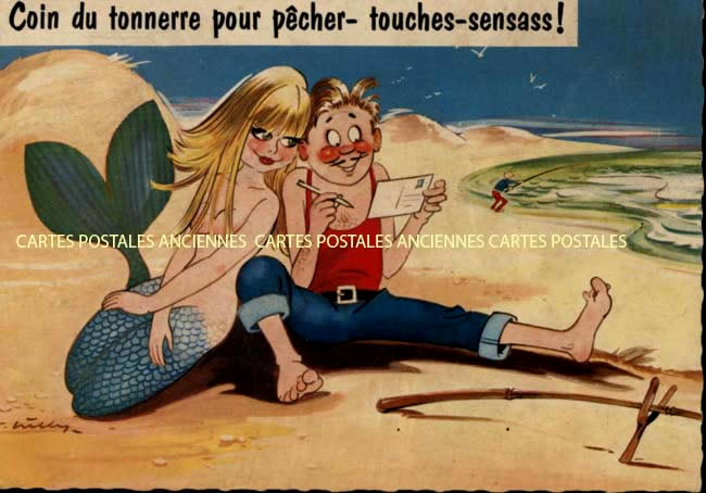 Cartes postales anciennes > CARTES POSTALES > carte postale ancienne > cartes-postales-ancienne.com Humour Peche Royan