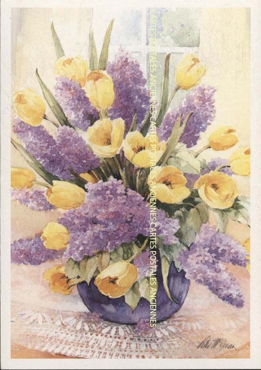 Cartes postales anciennes > CARTES POSTALES > carte postale ancienne > cartes-postales-ancienne.com Fleurs avec vase