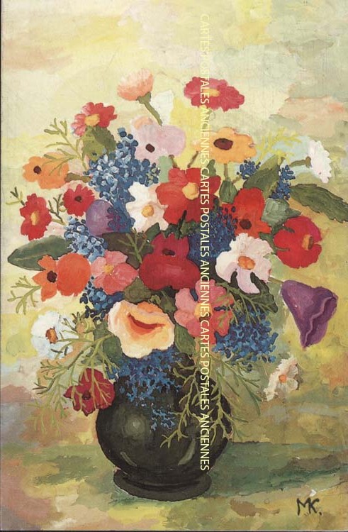 Cartes postales anciennes > CARTES POSTALES > carte postale ancienne > cartes-postales-ancienne.com Fleurs avec vase