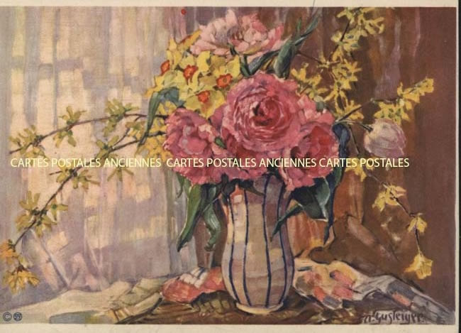 Cartes postales anciennes > CARTES POSTALES > carte postale ancienne > cartes-postales-ancienne.com Fleurs avec vase