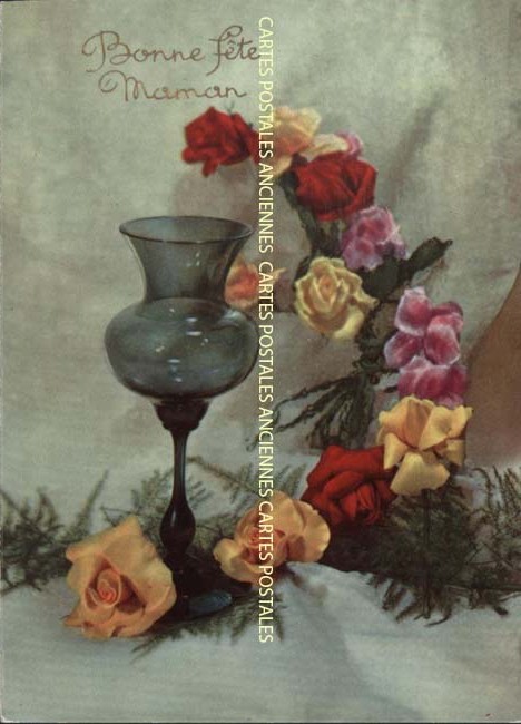 Cartes postales anciennes > CARTES POSTALES > carte postale ancienne > cartes-postales-ancienne.com Fleurs avec vase