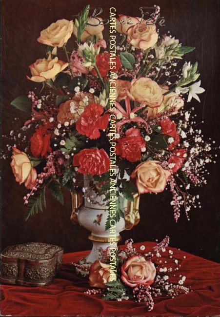 Cartes postales anciennes > CARTES POSTALES > carte postale ancienne > cartes-postales-ancienne.com Fleurs avec vase