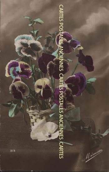 Cartes postales anciennes > CARTES POSTALES > carte postale ancienne > cartes-postales-ancienne.com Fleurs avec vase