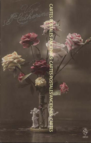 Cartes postales anciennes > CARTES POSTALES > carte postale ancienne > cartes-postales-ancienne.com Fleurs avec vase