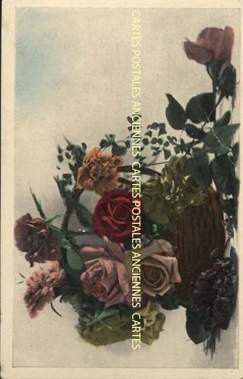 Cartes postales anciennes > CARTES POSTALES > carte postale ancienne > cartes-postales-ancienne.com Fleurs avec vase