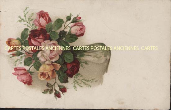 Cartes postales anciennes > CARTES POSTALES > carte postale ancienne > cartes-postales-ancienne.com Fleurs avec vase