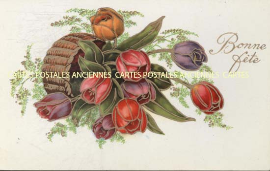 Cartes postales anciennes > CARTES POSTALES > carte postale ancienne > cartes-postales-ancienne.com Fleurs avec vase