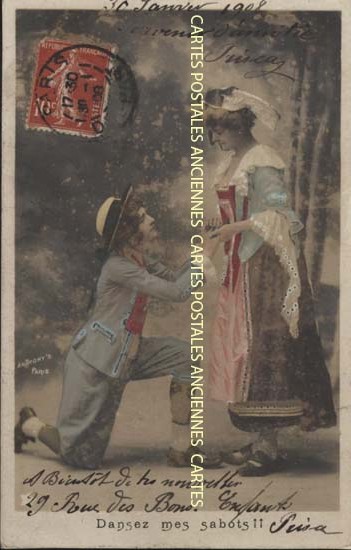 Cartes postales anciennes > CARTES POSTALES > carte postale ancienne > cartes-postales-ancienne.com Theme personnages couple