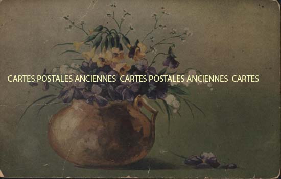 Cartes postales anciennes > CARTES POSTALES > carte postale ancienne > cartes-postales-ancienne.com Fleurs avec vase