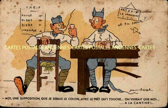 Cartes postales anciennes > CARTES POSTALES > carte postale ancienne > cartes-postales-ancienne.com Militaire Humour