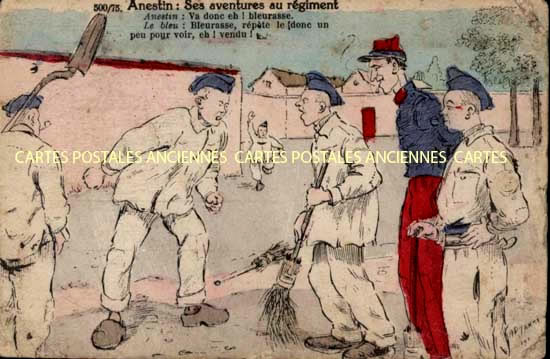 Cartes postales anciennes > CARTES POSTALES > carte postale ancienne > cartes-postales-ancienne.com Militaire Humour