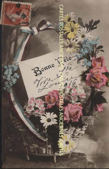 Cartes postales anciennes > CARTES POSTALES > carte postale ancienne > cartes-postales-ancienne.com Fleurs avec vase