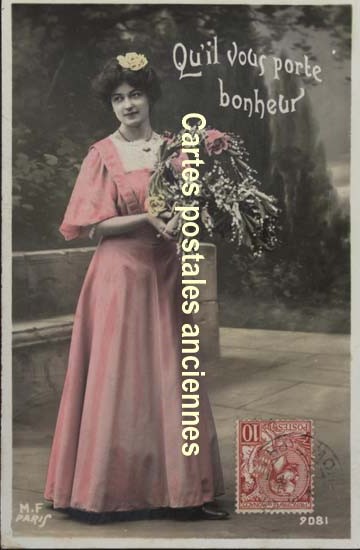 Cartes postales anciennes > CARTES POSTALES > carte postale ancienne > cartes-postales-ancienne.com Amities Muguet porte bonheur