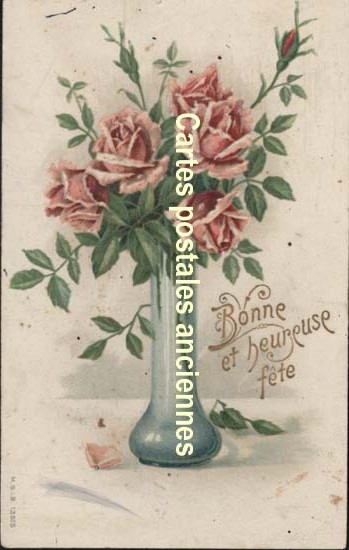 Cartes postales anciennes > CARTES POSTALES > carte postale ancienne > cartes-postales-ancienne.com Fleurs avec vase