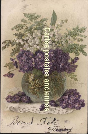 Cartes postales anciennes > CARTES POSTALES > carte postale ancienne > cartes-postales-ancienne.com Fleurs avec vase