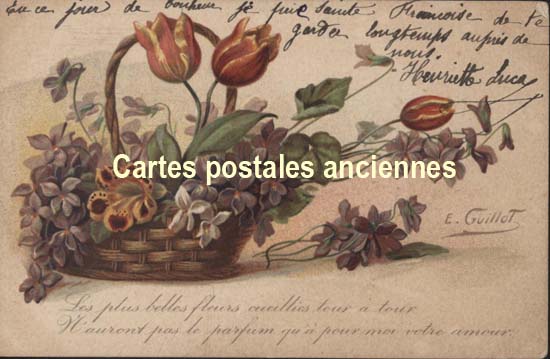 Cartes postales anciennes > CARTES POSTALES > carte postale ancienne > cartes-postales-ancienne.com Fleurs avec vase