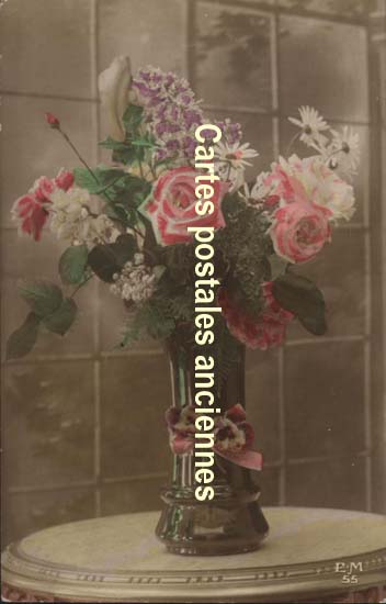 Cartes postales anciennes > CARTES POSTALES > carte postale ancienne > cartes-postales-ancienne.com Fleurs avec vase