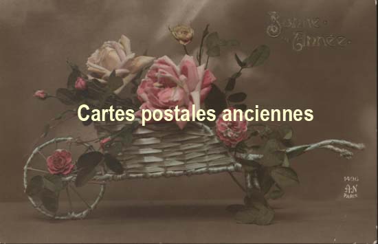 Cartes postales anciennes > CARTES POSTALES > carte postale ancienne > cartes-postales-ancienne.com Fleurs avec vase
