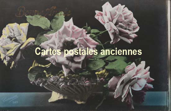 Cartes postales anciennes > CARTES POSTALES > carte postale ancienne > cartes-postales-ancienne.com Fleurs avec vase