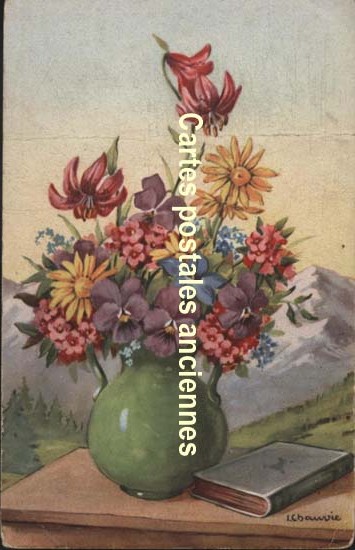 Cartes postales anciennes > CARTES POSTALES > carte postale ancienne > cartes-postales-ancienne.com Fleurs avec vase