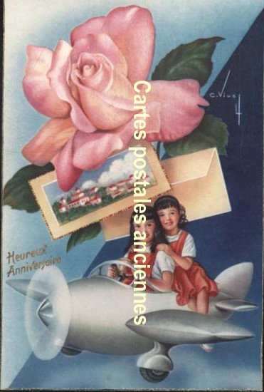 Cartes postales anciennes > CARTES POSTALES > carte postale ancienne > cartes-postales-ancienne.com Anniversaire