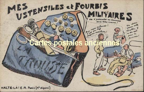 Cartes postales anciennes > CARTES POSTALES > carte postale ancienne > cartes-postales-ancienne.com Militaire Humour