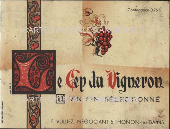 Cartes postales anciennes > CARTES POSTALES > carte postale ancienne > cartes-postales-ancienne.com Etiquette vin
