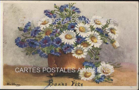 Cartes postales anciennes > CARTES POSTALES > carte postale ancienne > cartes-postales-ancienne.com Fleurs avec vase