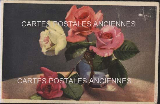 Cartes postales anciennes > CARTES POSTALES > carte postale ancienne > cartes-postales-ancienne.com Fleurs avec vase