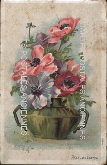 Cartes postales anciennes > CARTES POSTALES > carte postale ancienne > cartes-postales-ancienne.com Fleurs avec vase