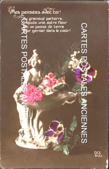 Cartes postales anciennes > CARTES POSTALES > carte postale ancienne > cartes-postales-ancienne.com Fleurs avec vase