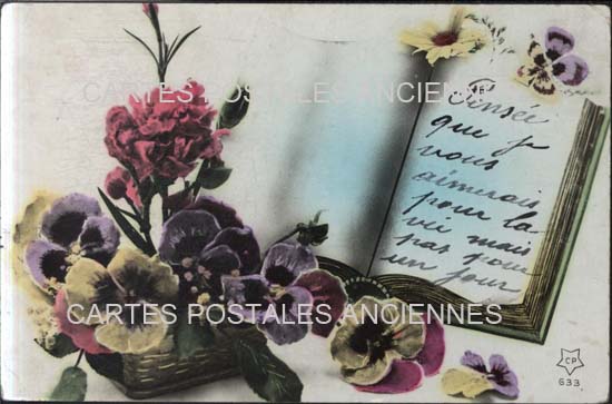 Cartes postales anciennes > CARTES POSTALES > carte postale ancienne > cartes-postales-ancienne.com Fleurs avec vase