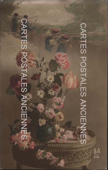 Cartes postales anciennes > CARTES POSTALES > carte postale ancienne > cartes-postales-ancienne.com Fleurs avec vase