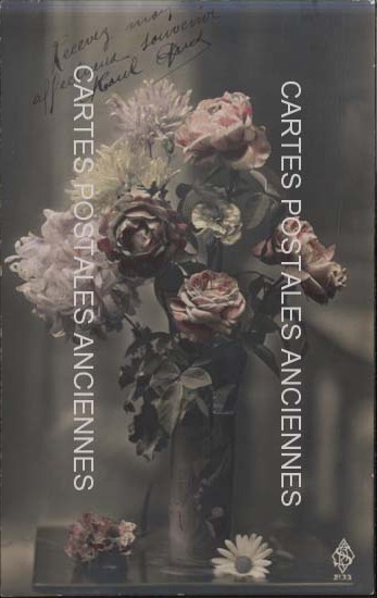 Cartes postales anciennes > CARTES POSTALES > carte postale ancienne > cartes-postales-ancienne.com Fleurs avec vase