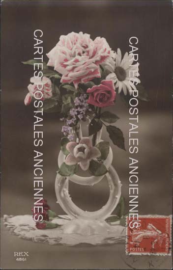 Cartes postales anciennes > CARTES POSTALES > carte postale ancienne > cartes-postales-ancienne.com Fleurs avec vase