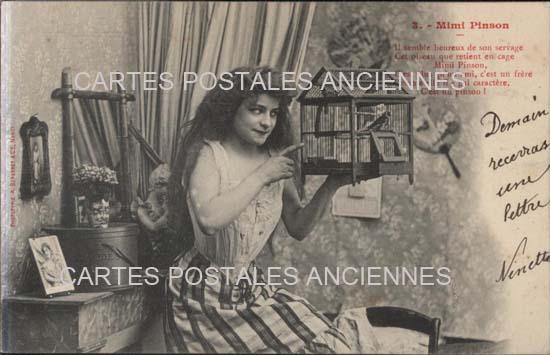 Cartes postales anciennes > CARTES POSTALES > carte postale ancienne > cartes-postales-ancienne.com Prenom Mimi pinson