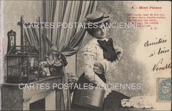 Cartes postales anciennes > CARTES POSTALES > carte postale ancienne > cartes-postales-ancienne.com Prenom Mimi pinson