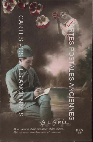 Cartes postales anciennes > CARTES POSTALES > carte postale ancienne > cartes-postales-ancienne.com Militaire Fantaisie