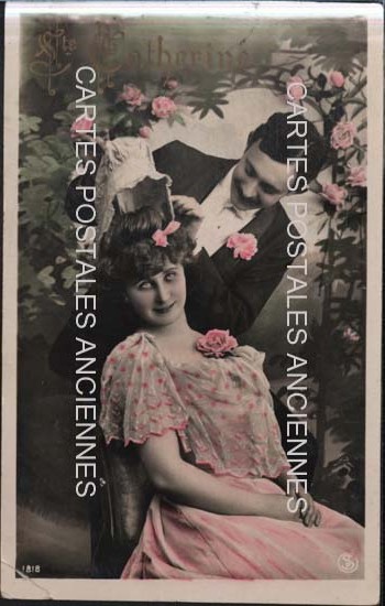 Cartes postales anciennes > CARTES POSTALES > carte postale ancienne > cartes-postales-ancienne.com Fantaisie prenom Sainte catherine