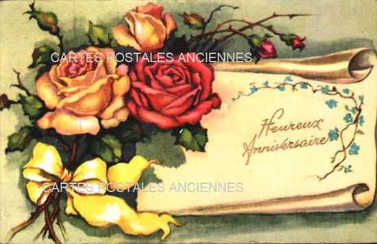 Cartes postales anciennes > CARTES POSTALES > carte postale ancienne > cartes-postales-ancienne.com Anniversaire