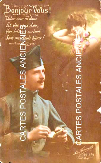 Cartes postales anciennes > CARTES POSTALES > carte postale ancienne > cartes-postales-ancienne.com Militaire Fantaisie