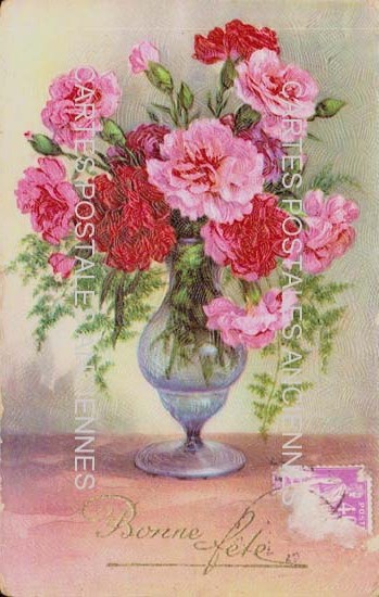 Cartes postales anciennes > CARTES POSTALES > carte postale ancienne > cartes-postales-ancienne.com Fleurs avec vase