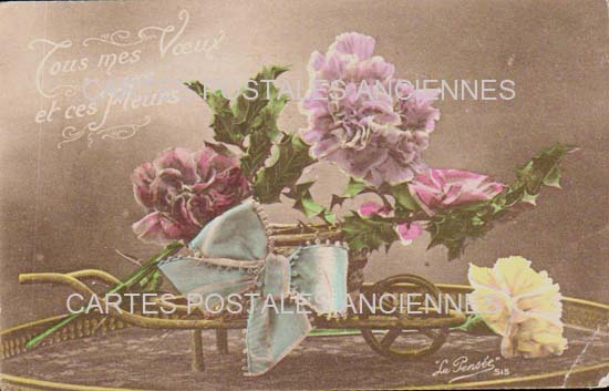 Cartes postales anciennes > CARTES POSTALES > carte postale ancienne > cartes-postales-ancienne.com Fleurs avec vase
