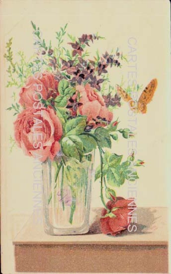 Cartes postales anciennes > CARTES POSTALES > carte postale ancienne > cartes-postales-ancienne.com Fleurs avec vase