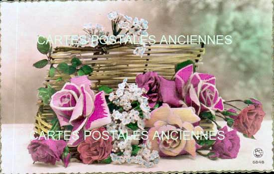 Cartes postales anciennes > CARTES POSTALES > carte postale ancienne > cartes-postales-ancienne.com Fleurs avec vase