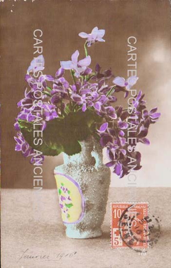 Cartes postales anciennes > CARTES POSTALES > carte postale ancienne > cartes-postales-ancienne.com Fleurs avec vase