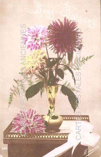 Cartes postales anciennes > CARTES POSTALES > carte postale ancienne > cartes-postales-ancienne.com Fleurs avec vase